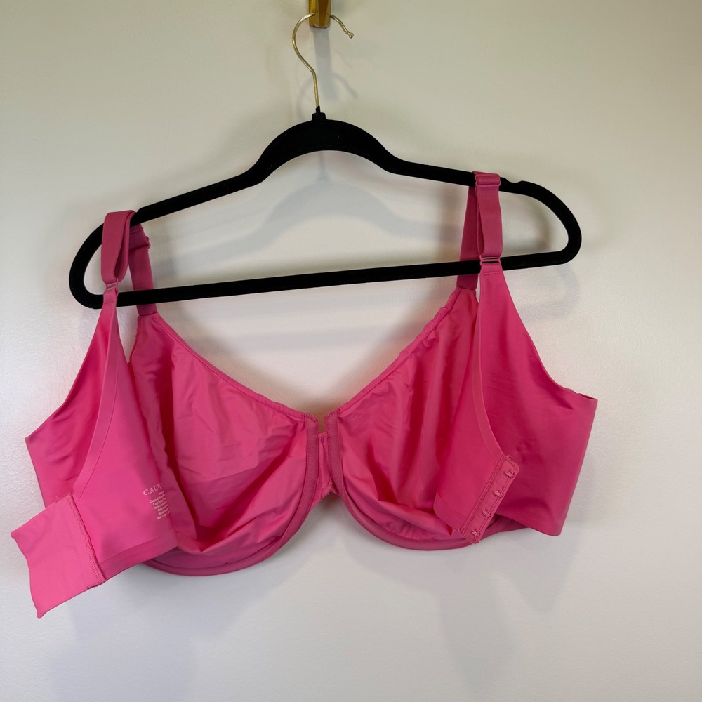 Cacique Pink Smooth Unlined Underwire Bra 44G Full Coverage Adjustable Straps - Picture 6 of 7
